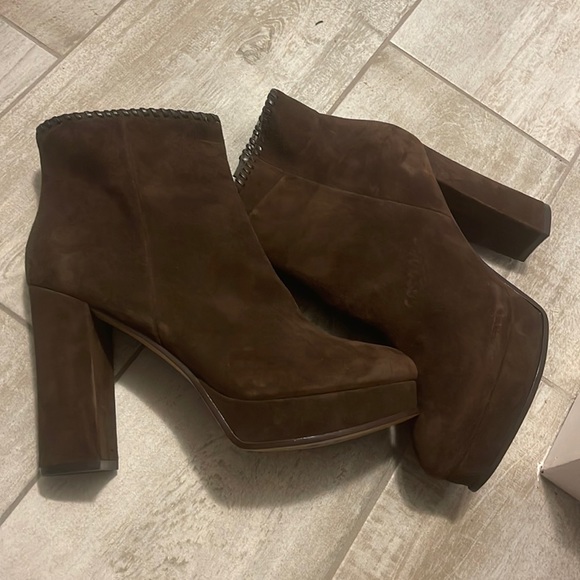 Brown Suede High Heel Boots - Picture 1 of 3
